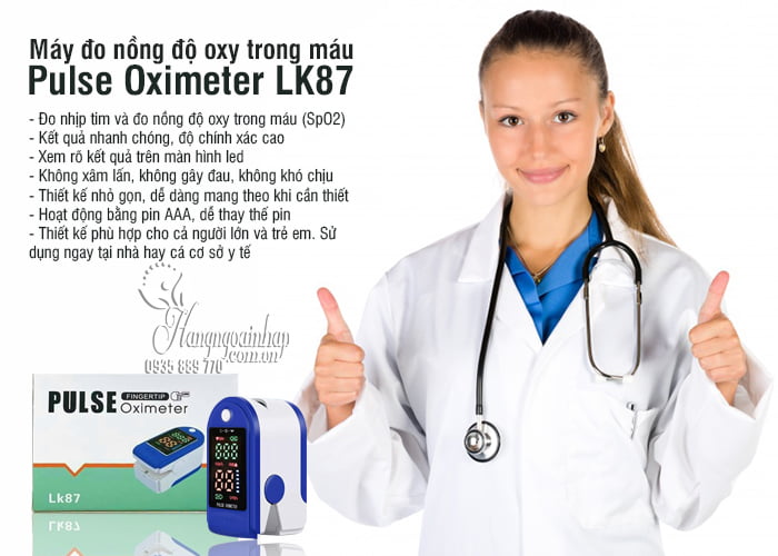 Máy đo nồng độ oxy trong máu Pulse Oximeter LK87 (đo SpO2)  4