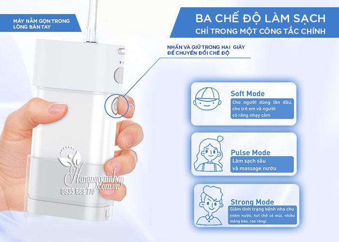 Máy tăm nước mini Smart Water Flosser S3 chính hãng  1