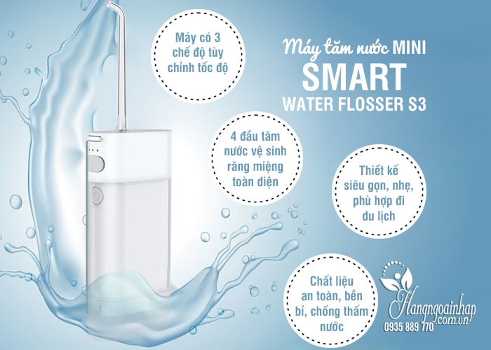 Máy tăm nước mini Smart Water Flosser S3 chính hãng  9
