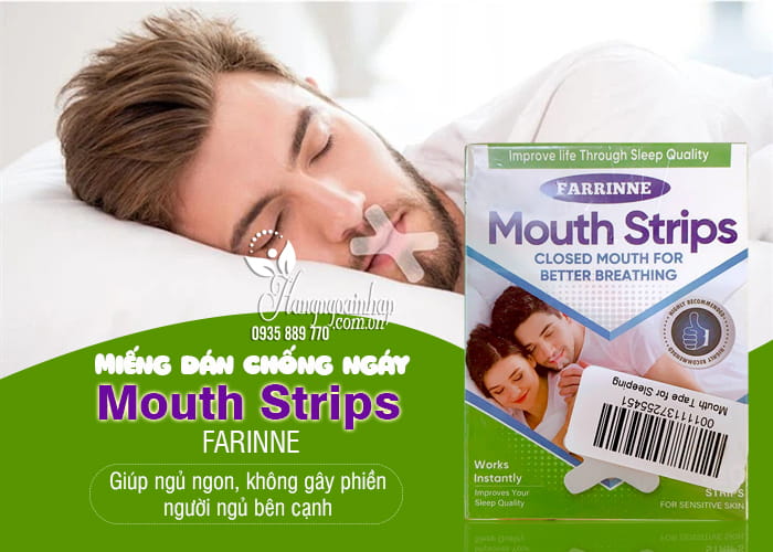 Miếng dán chống ngáy Mouth Strips Farrinne của Mỹ 1