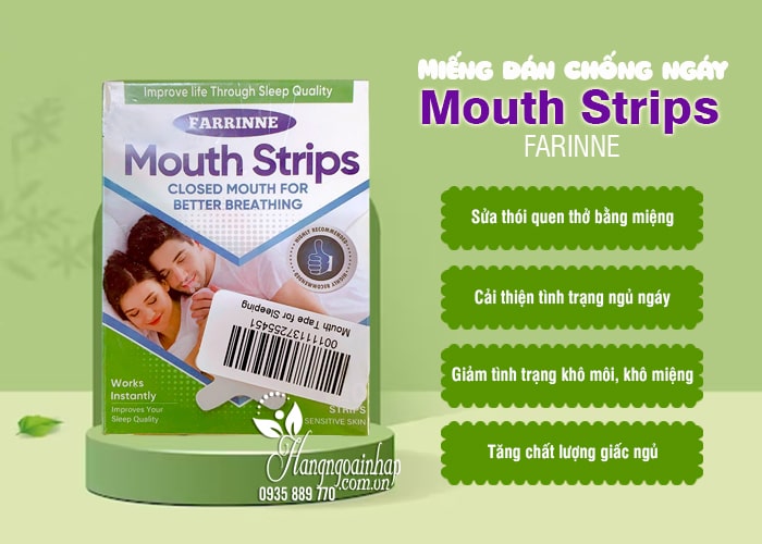 Miếng dán chống ngáy Mouth Strips Farrinne của Mỹ 7