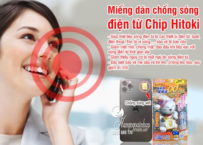 Miếng dán chống sóng điện từ Chip Hitoki của Nhật Bản 9