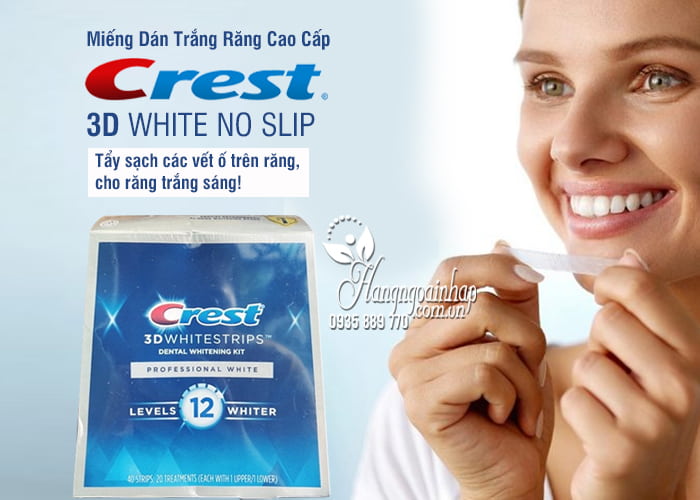 Miếng dán trắng răng cao cấp Crest 3D White No Slip 40 miếng của Mỹ1