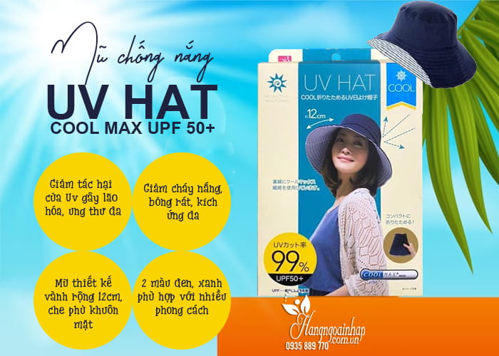 Mũ chống nắng UV Hat Cool Max UPF 50+ Nhật Bản 88