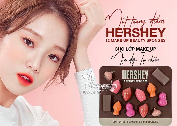 Mút trang điểm Hershey 12 Make Up Beauty Sponges của Mỹ 1