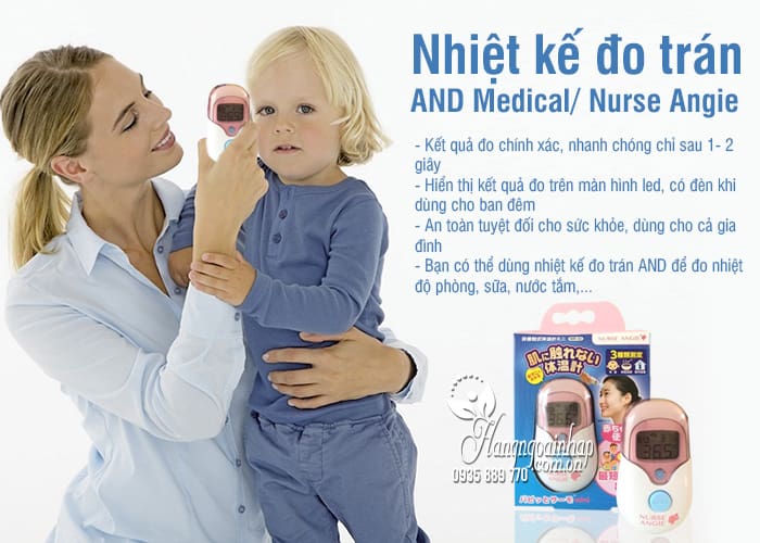 Nhiệt kế đo trán của Nhật Bản AND Medical/ Nurse Angie 3