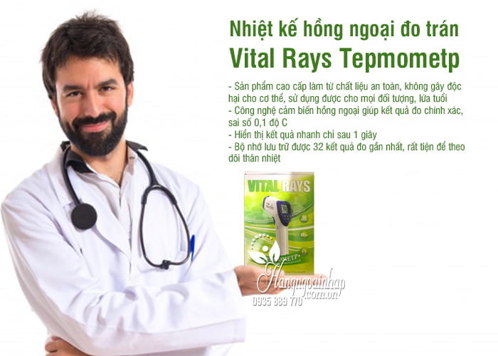 Nhiệt kế hồng ngoại đo trán Vital Rays Tepmometp của Nga  2