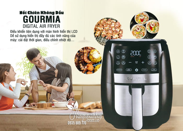 Nồi chiên không dầu Gourmia Digital Air Fryer nội địa Nhật 7