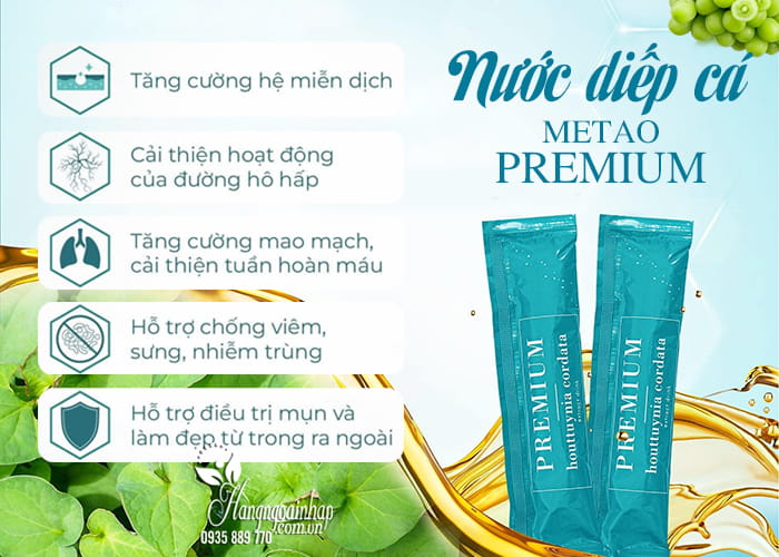 Nước diếp cá Metao Premium của Nhật Bản hộp 30 gói 6