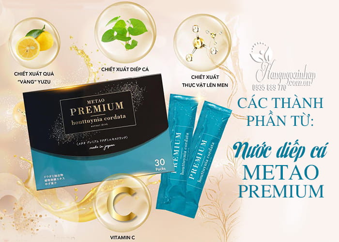 Nước diếp cá Metao Premium của Nhật Bản hộp 30 gói 5