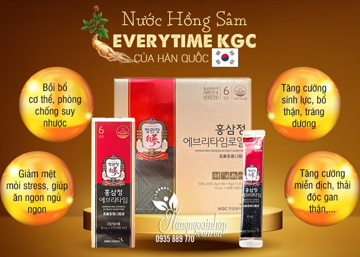 Nước hồng sâm KGC Everytime của Hàn Quốc 30 gói x 10ml 54