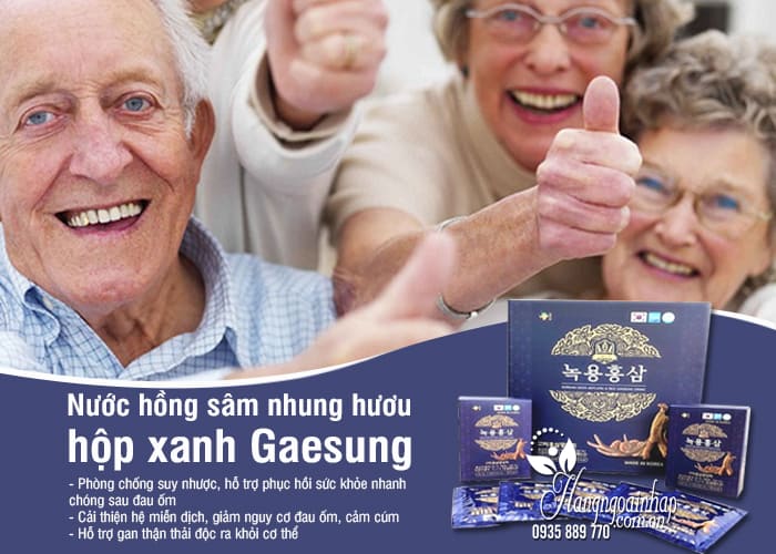 Nước hồng sâm nhung hươu hộp xanh Gaesung 30 gói x 50ml Hàn 3