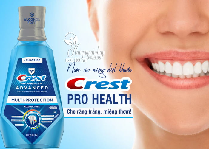 Nước súc miệng diệt khuẩn Crest Pro Health 1 lít của Mỹ 3