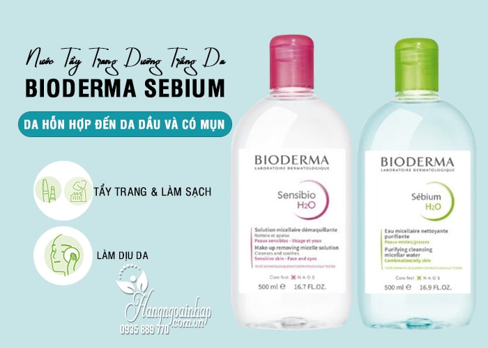 Nước Tẩy Trang Dưỡng Trắng Da Bioderma Sebium H20 5