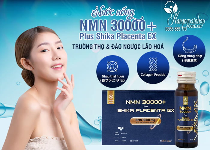 Nước uống NMN 30000+ Plus Shika Placenta EX 50ml x 10 chai 5