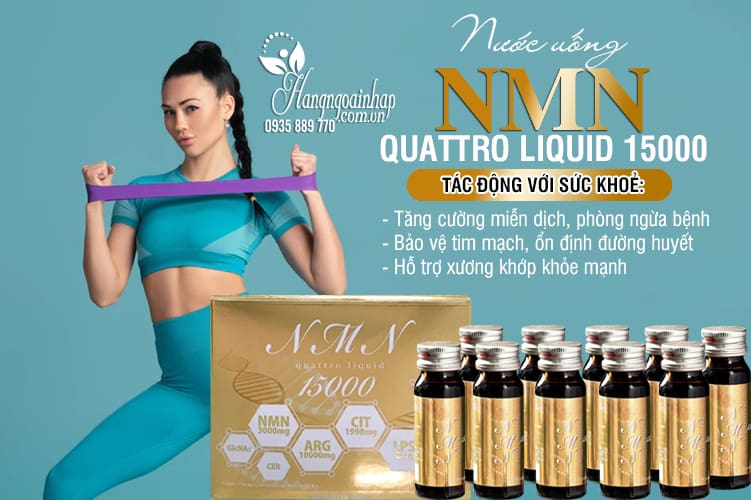 Nước uống NMN Quattro Liquid 15000 Nhật Bản - Hộp 10 chai 1