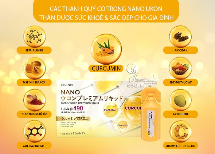 Nước uống tinh chất nghệ Eikenbi Nano Ukon Premium Liquid 79