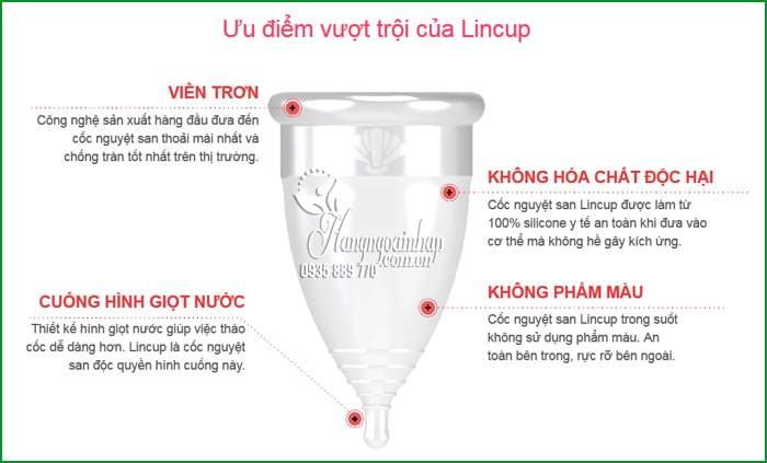 Cốc nguyệt san Lincup Made in USA cho phụ nữ 9