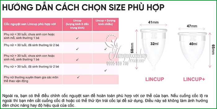 Cốc nguyệt san Lincup Made in USA cho phụ nữ 3