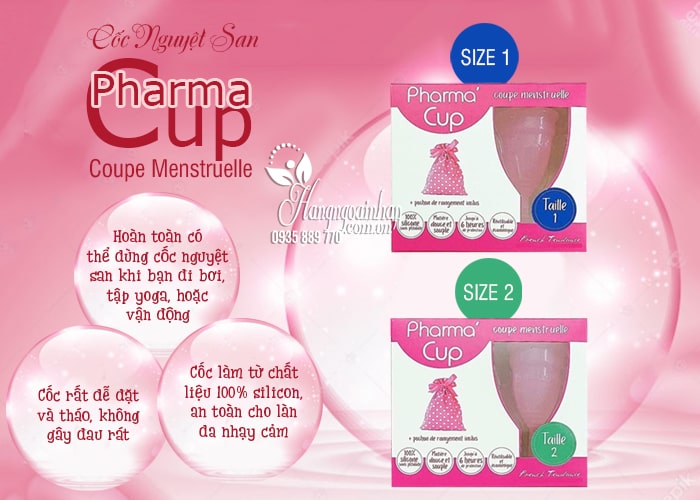 Cốc nguyệt san Pharma Cup Coupe Menstruelle xách tay của Pháp 6