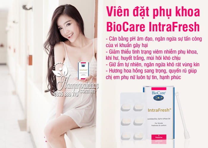 Viên đặt phụ khoa BioCare IntraFresh loại 6 viên của Anh Quốc 4