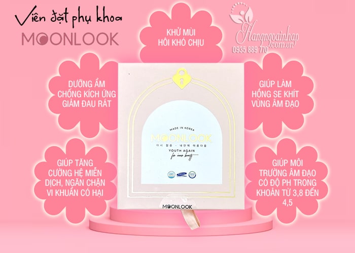 Viên đặt phụ khoa MoonLook của Hàn Quốc mẫu mới hộp 6 viên 9