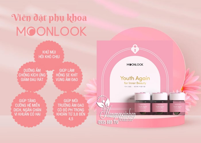 Viên đặt phụ khoa MoonLook của Hàn Quốc mẫu mới hộp 6 viên 7