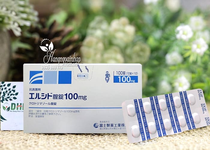 Viên đặt trị nấm âm đạo Elcido 100mg của Nhật Bản vỉ 10 viên 8
