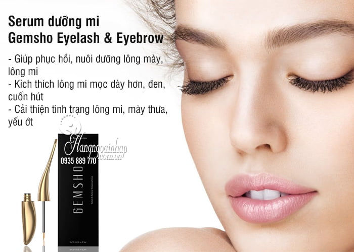 Serum dưỡng mi Gemsho Eyelash & Eyebrow 3ml của Mỹ 1