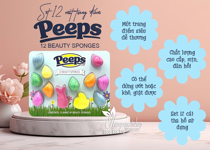 Set 12 mút trang điểm Peeps 12 Beauty Sponges của Mỹ 67