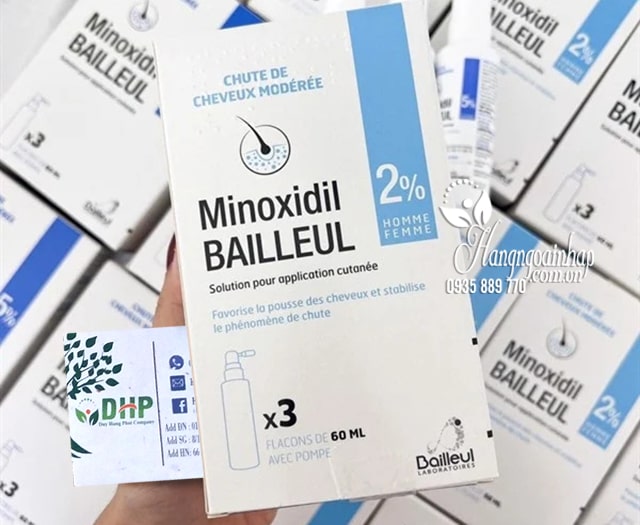 Set 3 chai xịt mọc tóc Minoxidil Bailleul 2% của Pháp 9