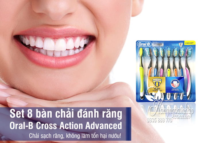 Set 8 bàn chải đánh răng Oral-B Cross Action Advanced Mỹ 1