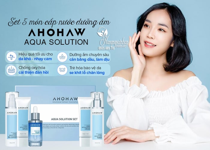 Set cấp nước dưỡng ẩm Ahohaw Aqua Solution Set 5 món  3