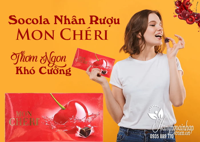 Socola nhân rượu Mon Chéri 15 viên của Đức, hộp đỏ 6