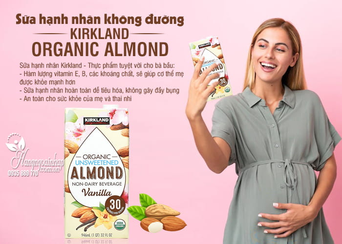 Sữa hạnh nhân không đường Kirkland Organic Almond 946ml 6