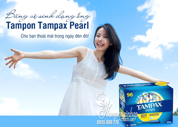  Tampon Tampax Pearl 96 của Mỹ - Băng vệ sinh dạng ống