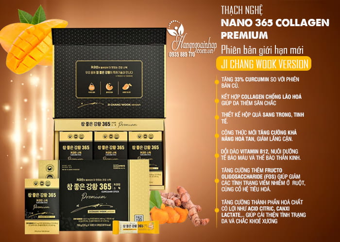 Thạch nghệ nano Curcumin Jelly 365 vị xoài Hộp 30 gói 7