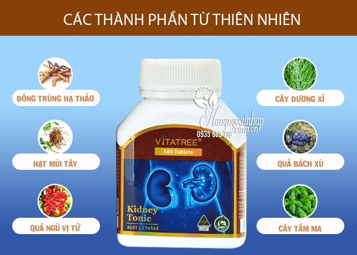 Thuốc bổ thận Vitatree Kidney Tonic 100 viên cao cấp của Úc  2