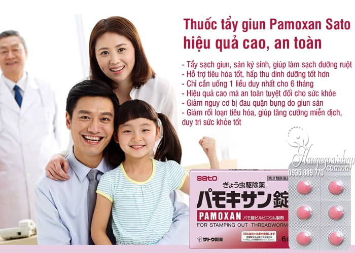 Thuốc tẩy giun Pamoxan Sato Nhật Bản, hiệu quả cao, an toàn 2