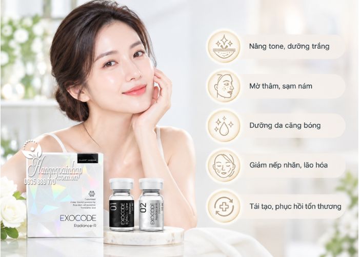 Tinh chất Exosome Exocode Radiance - R set 3 cặp của Hàn Quốc công dụng