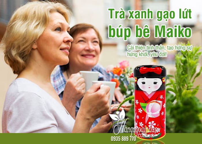 Trà xanh gạo lứt búp bê Maiko 50g Nhật Bản thơm ngon 1