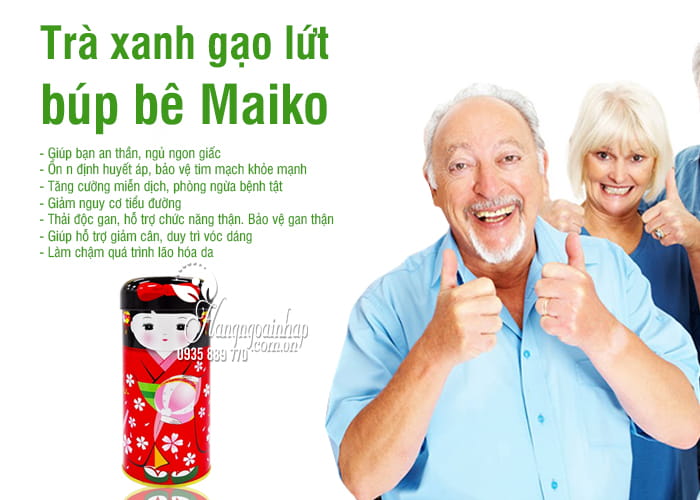 Trà xanh gạo lứt búp bê Maiko 50g Nhật Bản thơm ngon 4