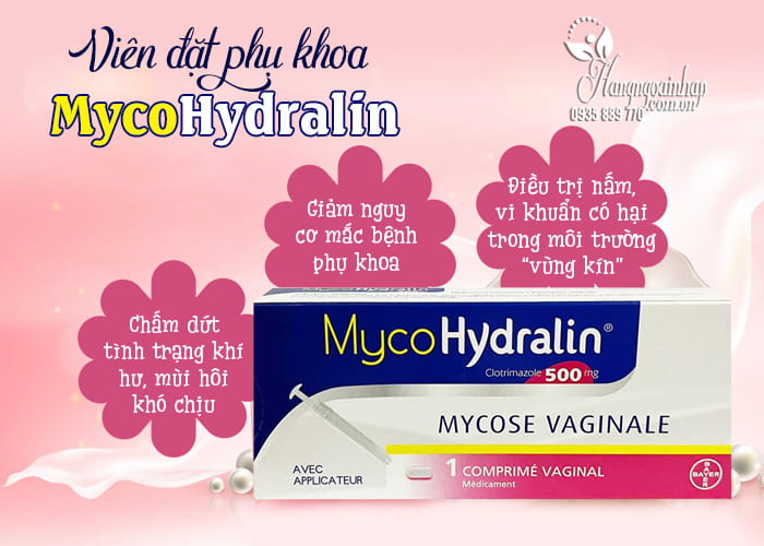 Viên đặt phụ khoa Mycohydralin 500mg của Pháp, giá tốt