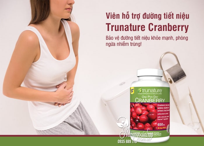 Viên hỗ trợ đường tiết niệu Trunature Cranberry 650mg của Mỹ 9