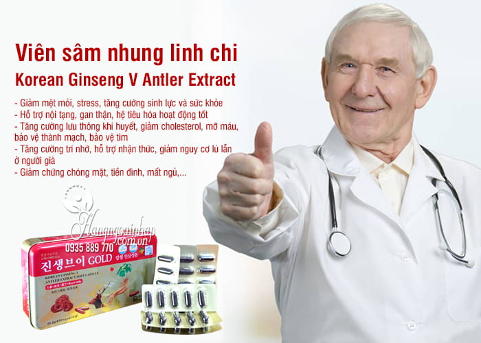  Viên sâm nhung linh chi Korean Ginseng V Antler Extract  8