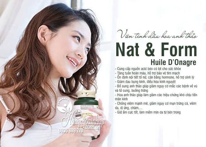 Viên tinh dầu hoa anh thảo Nat & Form Huile D’Onagre Pháp 7