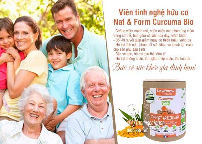 Viên tinh nghệ hữu cơ Nat & Form Curcuma Bio 200 viên Pháp 4