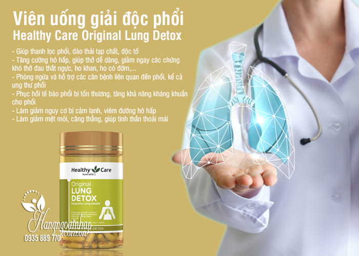 Viên uống giải độc phổi Healthy Care Original Lung Detox Úc 2