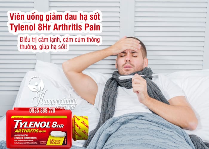 Viên uống giảm đau hạ sốt Tylenol 8Hr Arthritis Pain 650mg Mỹ 3