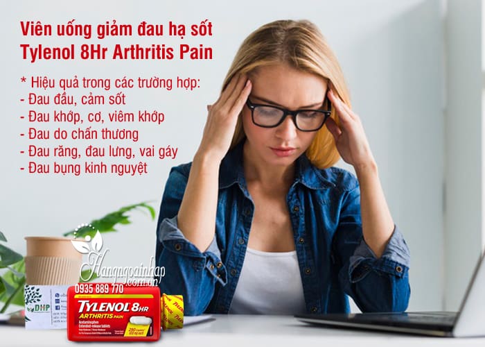 Viên uống giảm đau hạ sốt Tylenol 8Hr Arthritis Pain 650mg Mỹ 2